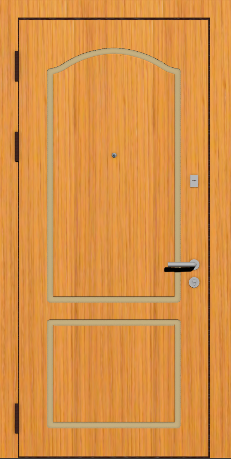 Железная входная дверь МДФ шпон P2 дуб рыжий
